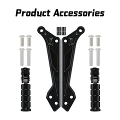 Woodniu Racein CNC Aluminum Rear Passenger Footpegs Kit for Talaria Sting - Foldable Anti-Slip Rear Footrest Brackets