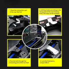 For Surron Belt Drive Kit Light Bee X Segway X160 X260 Secondary Drive Rear Flat Fork Modified Belt Set For SurRon Motorcycles