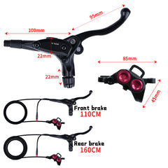 Woodniu Racein 4-Piston Hydraulic Disc Brake Kit for Talaria Sting - Front & Rear Brake Pump Assembly with Motor Cutoff Switch