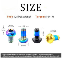 For Light Bee X Segway X160 X260 Colorful Front Brake Disc Pad Titanium Alloy Disc Screws M5 10mm Sur-Ron Motorcycle Accessories