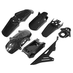 For Parts Carbon Fiber Front & Rear Mudguard ABS Battery Compartment Cover Chain Dirt Bike Off-Road Accessories