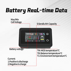 Woodniu Racein Ant BMS LCD Display - Lithium Battery Meter Display with RS485 Interface for Surron Light Bee X, Electric Bikes & Off-Road Motorcycles