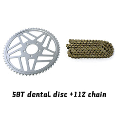 Woodniu Racein Surron Light Bee X/S Chain and Sprocket Kit - 58T Rear Sprocket & 112 Chains Set for Surron Light Bee X & S Electric Dirt Bike