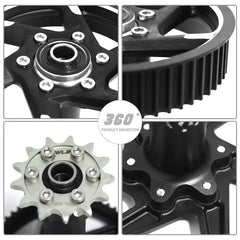 Woodniu Racein Rear Pulley and Central Shaft Sleeve Assembly - Belt Drive Kit for Surron Ultra Bee Off-Road Motorcycle