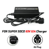 Woodniu Racein Super SOCO TCMAX 83V 10A Original Lithium Battery Charger - Fast Charging OEM Replacement Charger for Super SOCO TC MAX