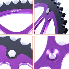 Woodniu Racein 54T CNC Aluminum Rear Sprocket - Chain Sprocket Disc Plate for Surron Ultra Bee Off-Road Motorcycle