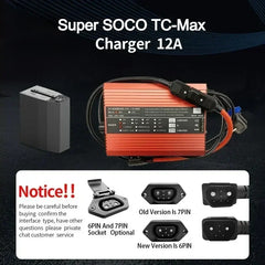 For Super SOCO TS TC MAX Charger 12A Adjustable High Current Fast Charging Outdoor Motorcycle Accessories TC-MAX
