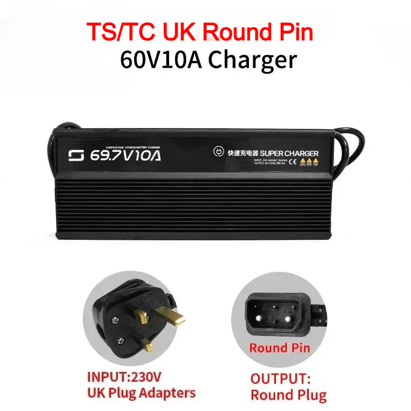 For Super SOCO Battery Charger Accessories TS TC 60V10A Charger Original Charging Tool Parts E-Bikes Motorcycles Accessories