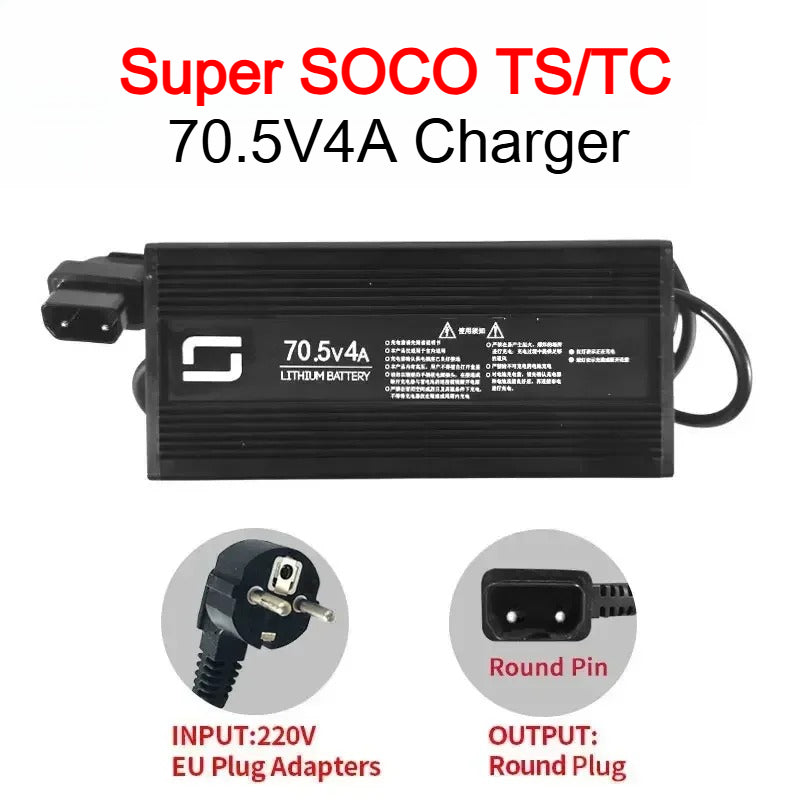 For Super SOCO Charger TC MAX TS TC CU CPX Scooter Original Motorcycles Accessories 10A15A Charger Round Pin To Square Pin Cable
