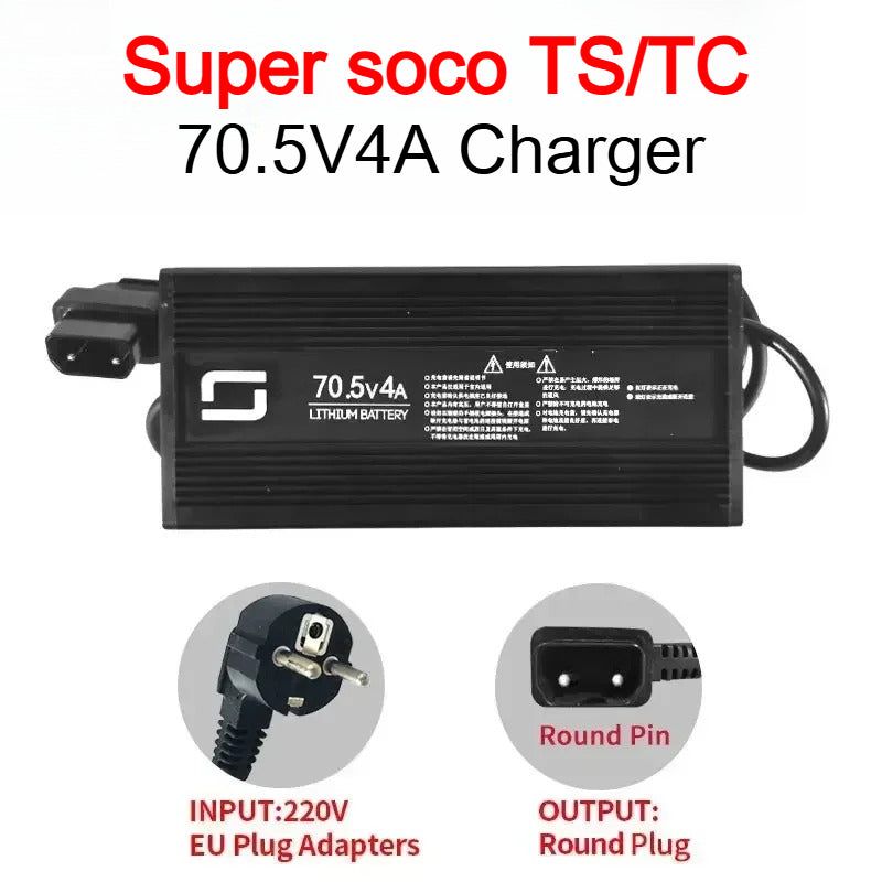 For Super SOCO Charger TC MAX TS TC CU CPX Scooter Original Motorcycles Accessories 10A15A Charger Round Pin To Square Pin Cable