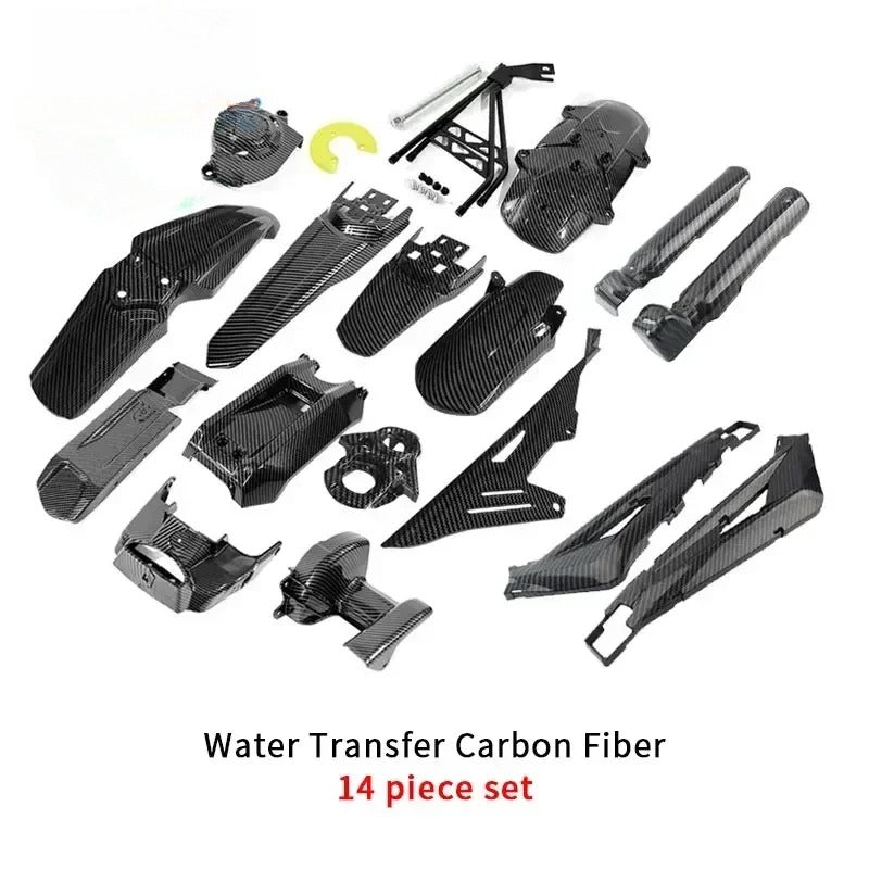 Carbon Fiber Full Bike Water Transfer Parts Fender Rear Mudguard Battery Sur-Ron Parts Compartment Cover Motorcycle Accessories