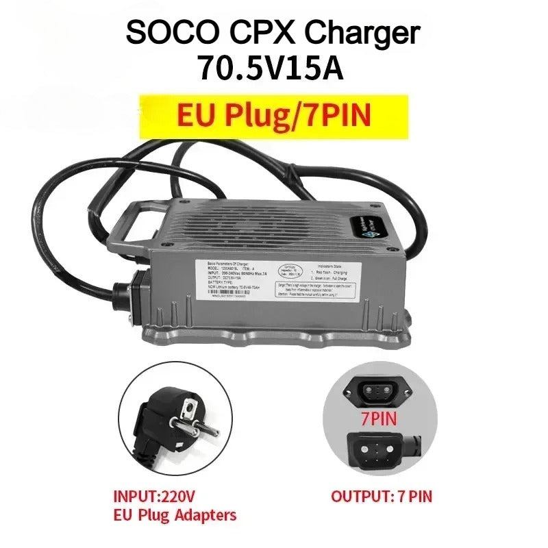 For Super SOCO CPX Charger 70.5V15A High Current Charger Scooter Fast Charging Outdoor Motorcycle Accessories
