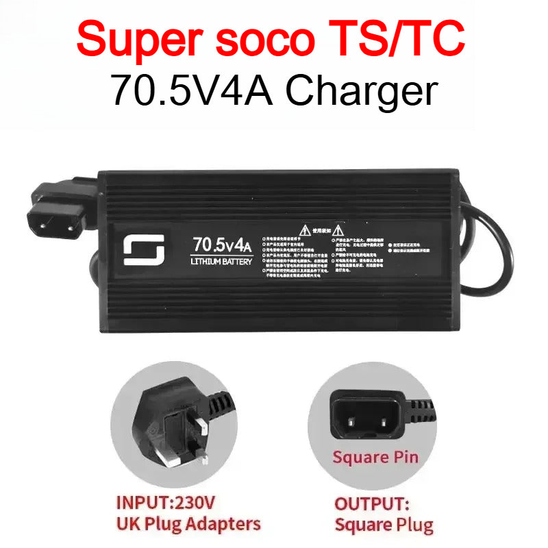 For Super SOCO Charger TC MAX TS TC CU CPX Scooter Original Motorcycles Accessories 10A15A Charger Round Pin To Square Pin Cable