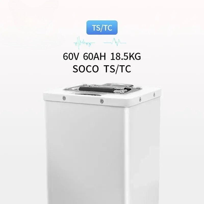 60V 55AH 60AH Large Capacity Battery for Super SOCO TS TC Ant BMS Direct replacement Compatible with Dual Batteries