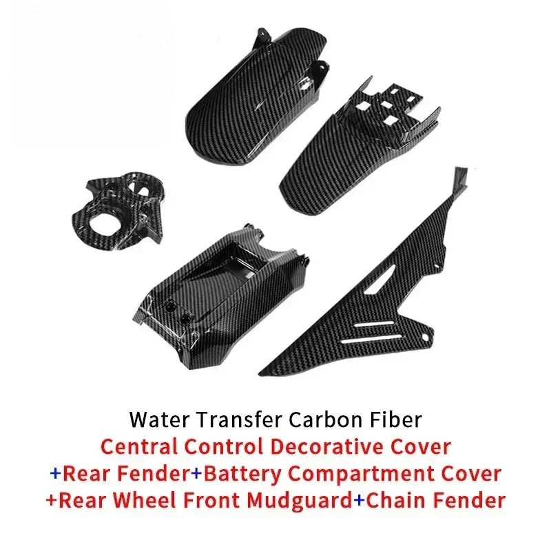 Carbon Fiber Full Bike Water Transfer Parts Fender Rear Mudguard Battery Sur-Ron Parts Compartment Cover Motorcycle Accessories
