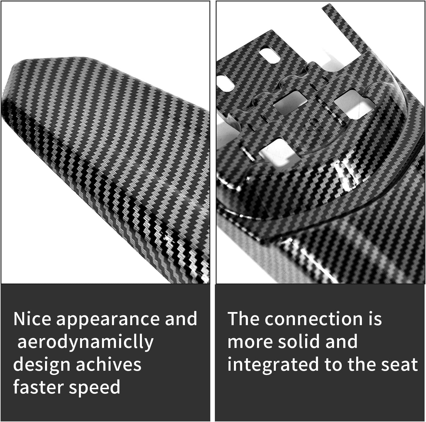 Extended Tail Fender for Surron Light Bee X/S,Imitation Carbon Fiber Longer Rear Fender for Surron X Electric Dirt Bike,Extra Long Mudguard Tail Fender for Suron (Water Transfer)