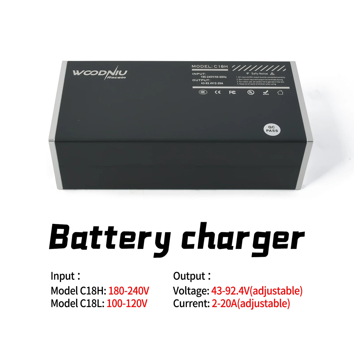 Motorcycle Battery Charger 20A Adjust Charger Fast Charging Universal Electric Bike 20A Adjustable Charger Motorcycle for Surron