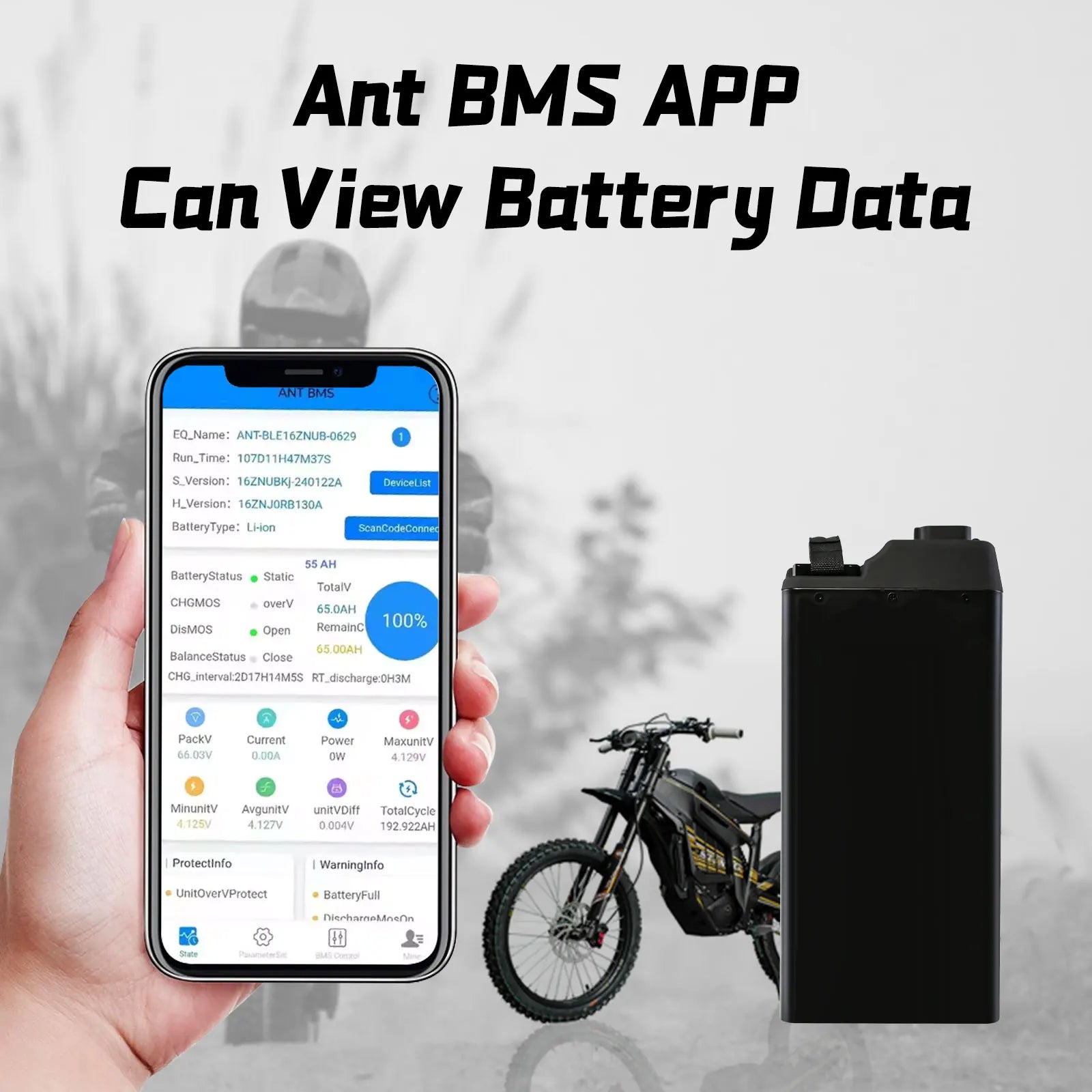 For Talaria Sting Battery TALARIA MX4 60V 60AH 65AH Battery Large Capacity Direct Replacement Ant BMS Waterproof Motorcycle Part