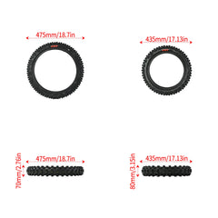 60/100-14 Front+70/100-12 Rear Wheel Outer Tire for Surron Hyper Bee Wheel Kit Electric Dirt Bike Motorcycles Accessories