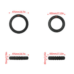 60/100-14 Front+70/100-12 Rear Wheel Outer Tire for Surron Hyper Bee Wheel Kit Electric Dirt Bike Motorcycles Accessories