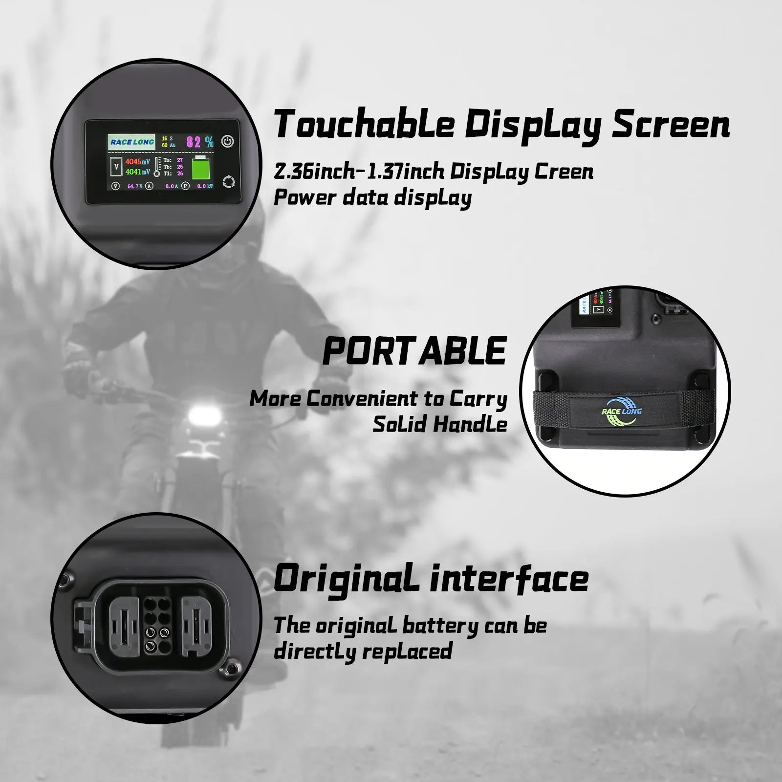 Battery for Talaria Sting 60V 60AH 65AH Battery Large Capacity Direct Replacement Ant BMS Waterproof for TALARIA Motorcycles