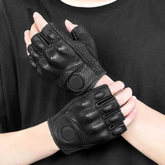 Cycling Motor Gloves Breathable Half Finger Gym Gloves Non-slip Wear-resistant Motocross Glove Sport Training Leather Gloves