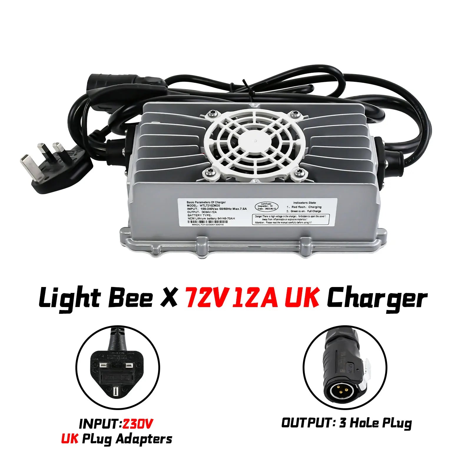 For Surron Charger Light Bee X 72V12A Charger Fast Charging Tools Motocross Dirtbike Off-road Original Motorcycles Accessories
