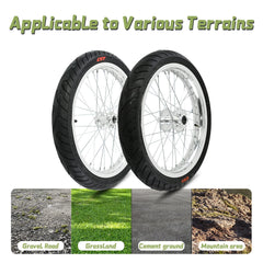 17 Inch Wheels Set for Surron Light Bee Motorcycles Supermoto Wheel Kit Silver Spoke Electric Dirt Bike Motorcycle Accessories