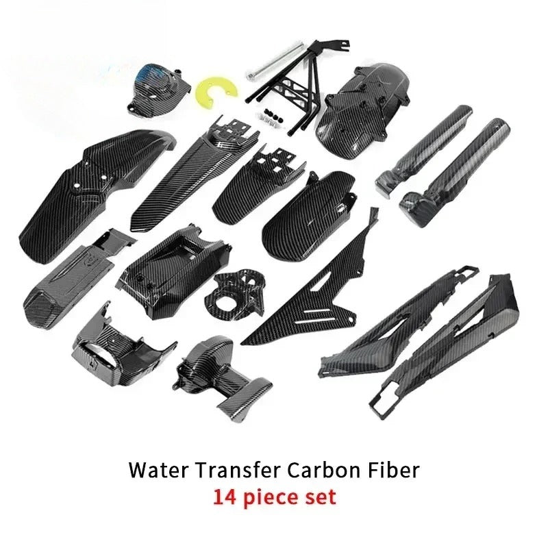 Carbon Fiber Full Bike Water Transfer Parts Fender Rear Mudguard Battery Sur-Ron Parts Compartment Cover Motorcycle Accessories