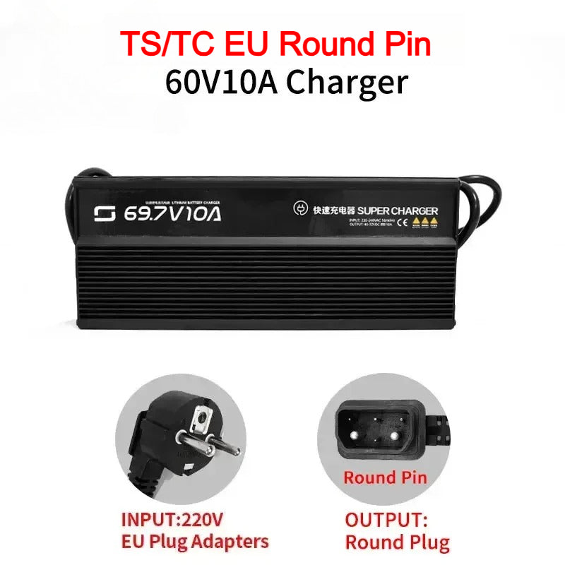 For Super SOCO Battery Charger Accessories TS TC 60V10A Charger Original Charging Tool Parts E-Bikes Motorcycles Accessories