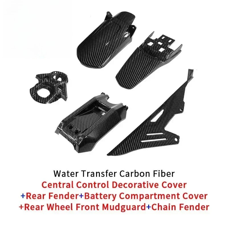 Carbon Fiber Full Bike Water Transfer Parts Fender Rear Mudguard Battery Sur-Ron Parts Compartment Cover Motorcycle Accessories