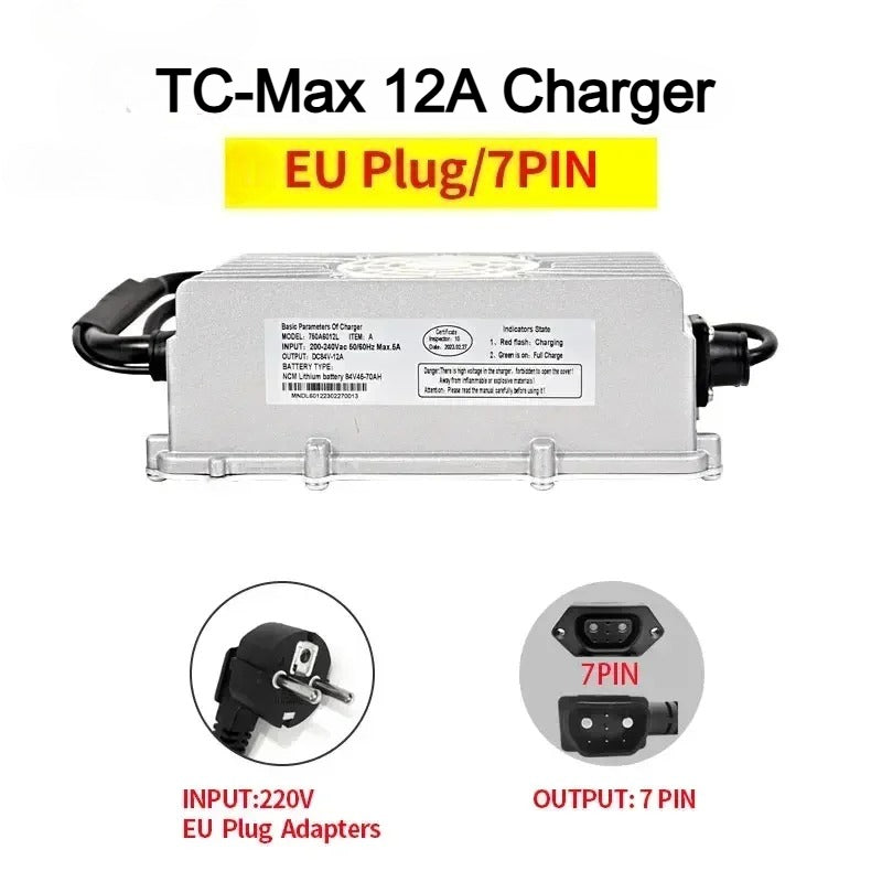 For Super SOCO TC MAX Charger Waterproof 72V12A High Current Fast Charging Outdoor Electric motorcycle Accessories For TC-MAX