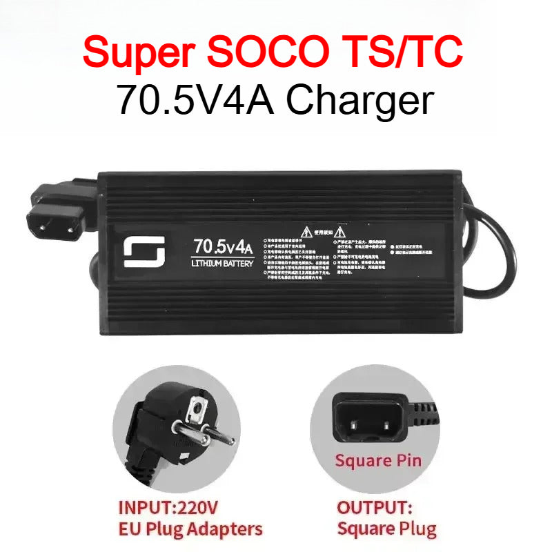 For Super SOCO Charger TC MAX TS TC CU CPX Scooter Original Motorcycles Accessories 10A15A Charger Round Pin To Square Pin Cable