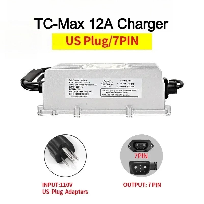 For Super SOCO TC MAX Charger Waterproof 72V12A High Current Fast Charging Outdoor Electric motorcycle Accessories For TC-MAX