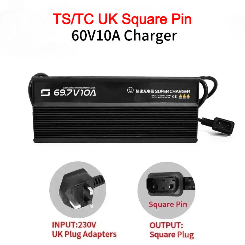 For Super SOCO Battery Charger Accessories TS TC 60V10A Charger Original Charging Tool Parts E-Bikes Motorcycles Accessories
