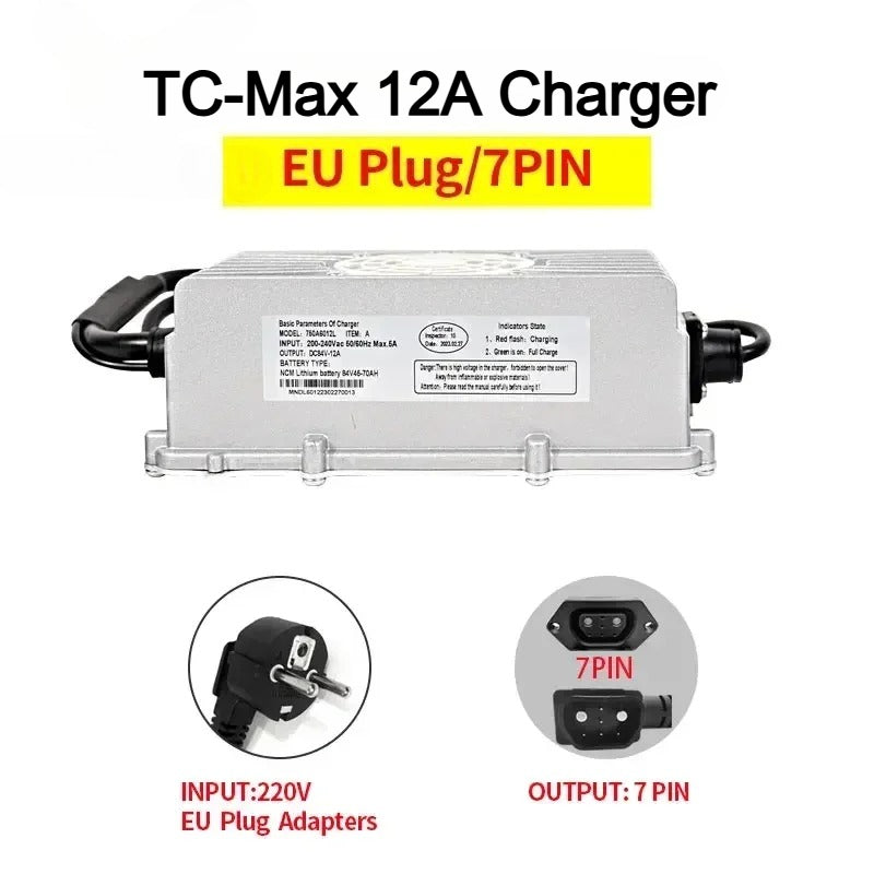 For Super SOCO TC MAX Charger Waterproof 72V12A High Current Fast Charging Outdoor Electric motorcycle Accessories For TC-MAX